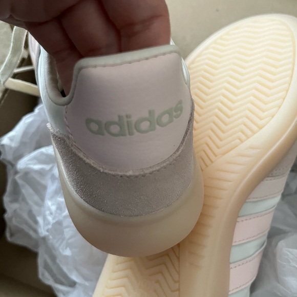 adidas Women's Cream and Pink Sneakers - Picture 5 of 7